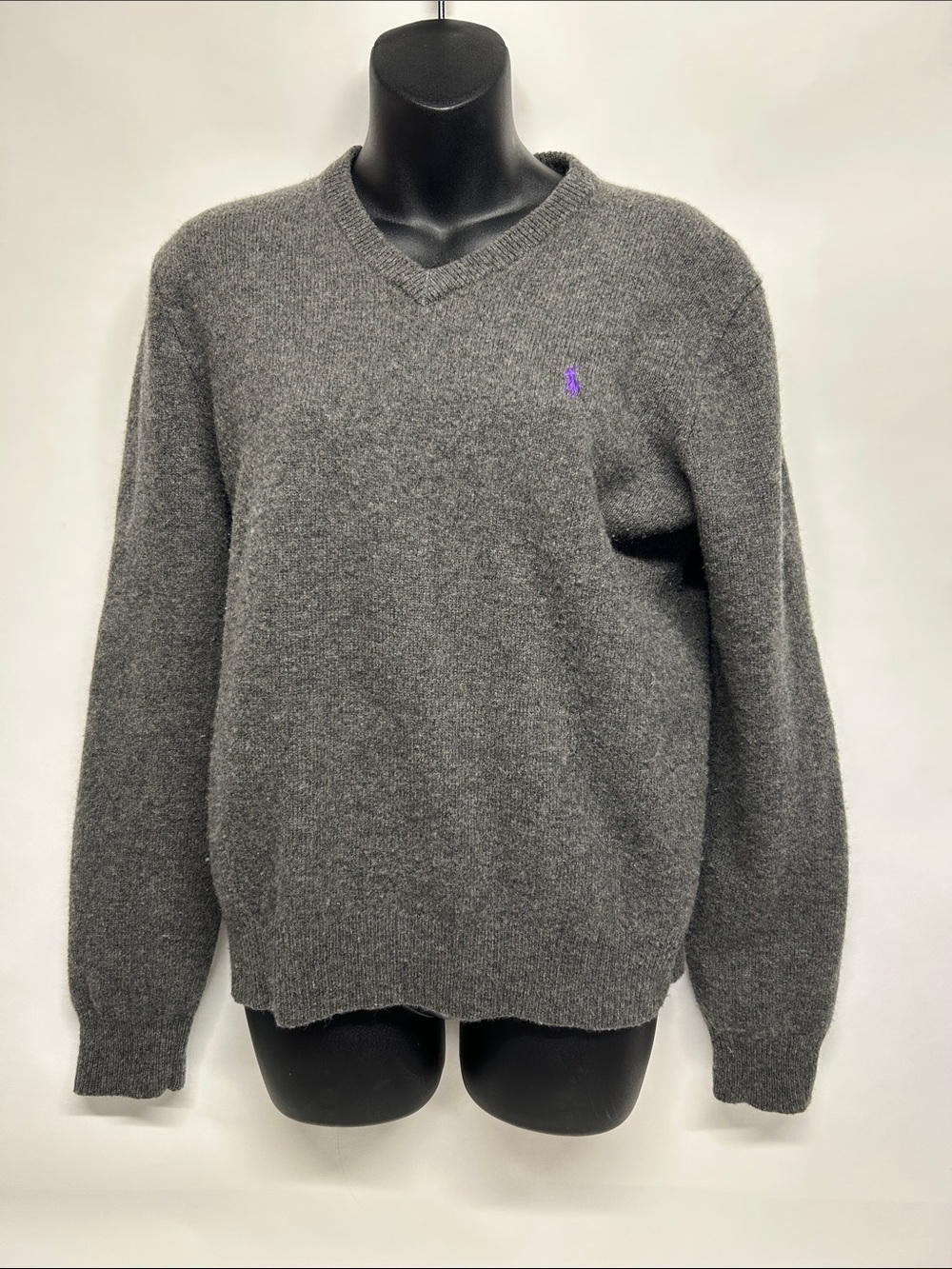 Polo by Ralph Lauren Gray Crewneck Lambswool Sweater medium
